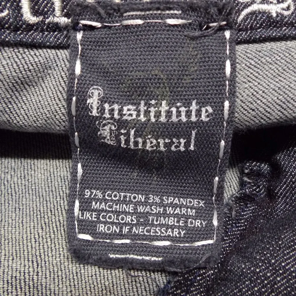 Institute Liberal lace bottom‎ raw hem denim shorts 14